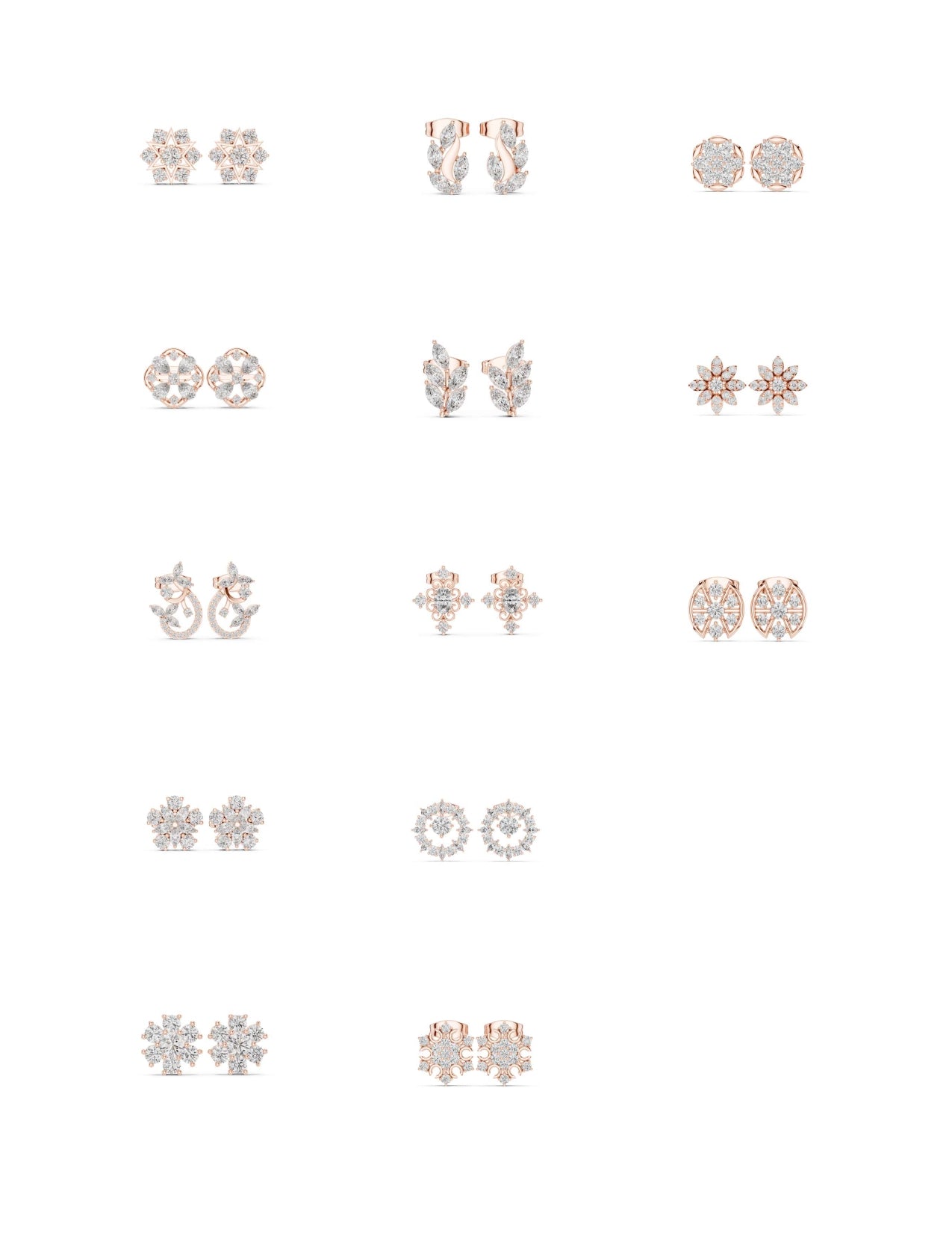 130 Solitaire Earrings Fully Rendered