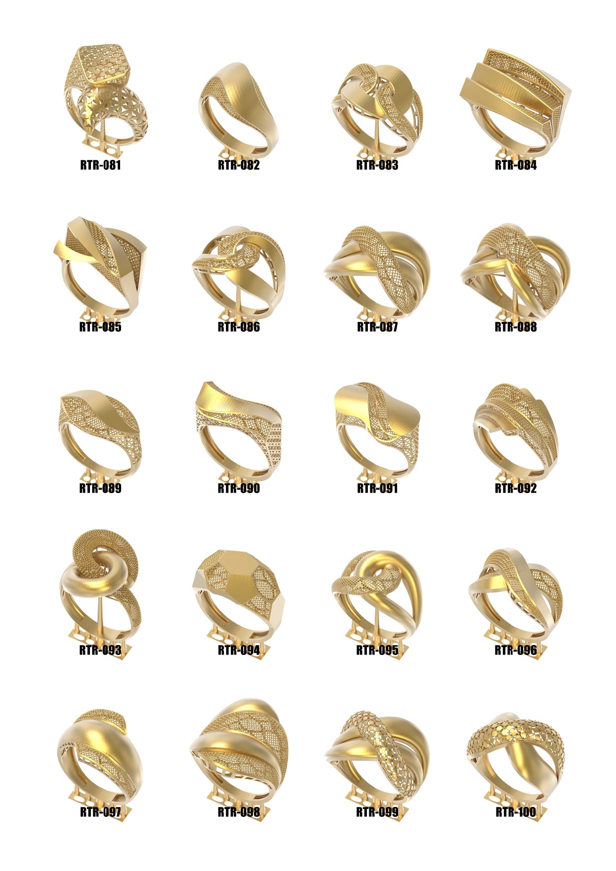 100 Lightweight Turkish Rings STL Files