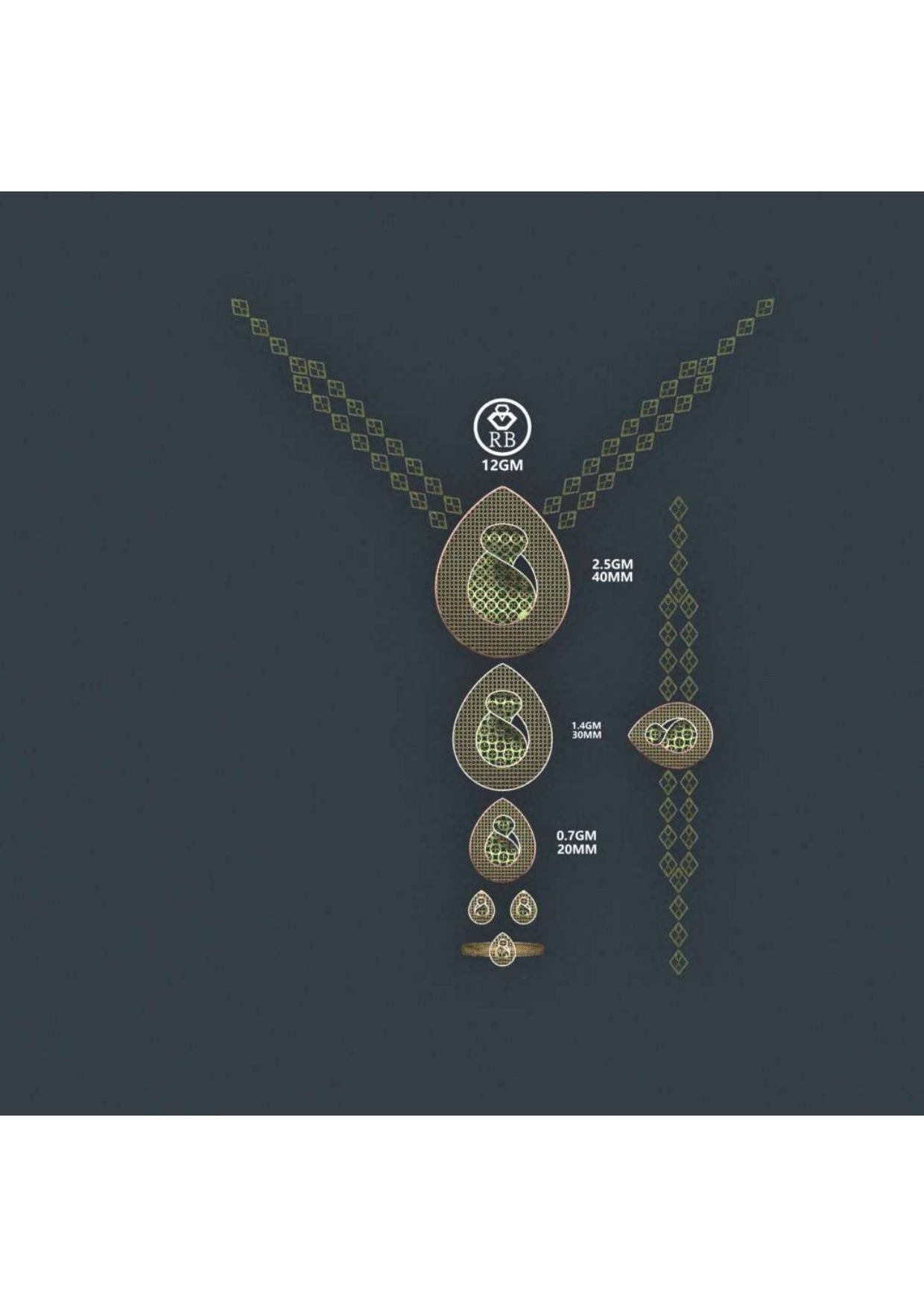 25 Turkish Complete Pendant  Sets With Bracelets STL & 3DM FIles