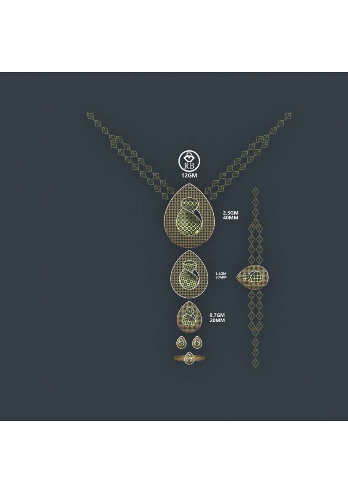 25 Turkish Complete Pendant  Sets With Bracelets STL & 3DM FIles