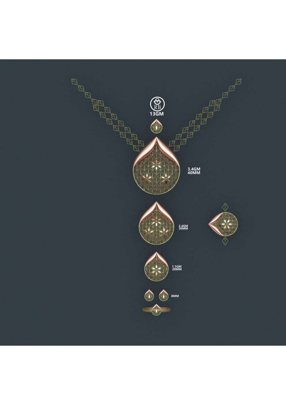 25 Turkish Complete Pendant  Sets With Bracelets STL & 3DM FIles