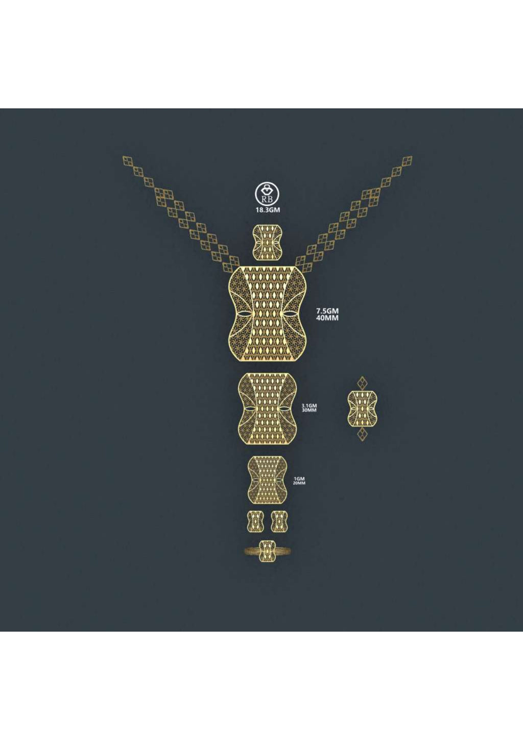 25 Turkish Complete Pendant  Sets With Bracelets STL & 3DM FIles