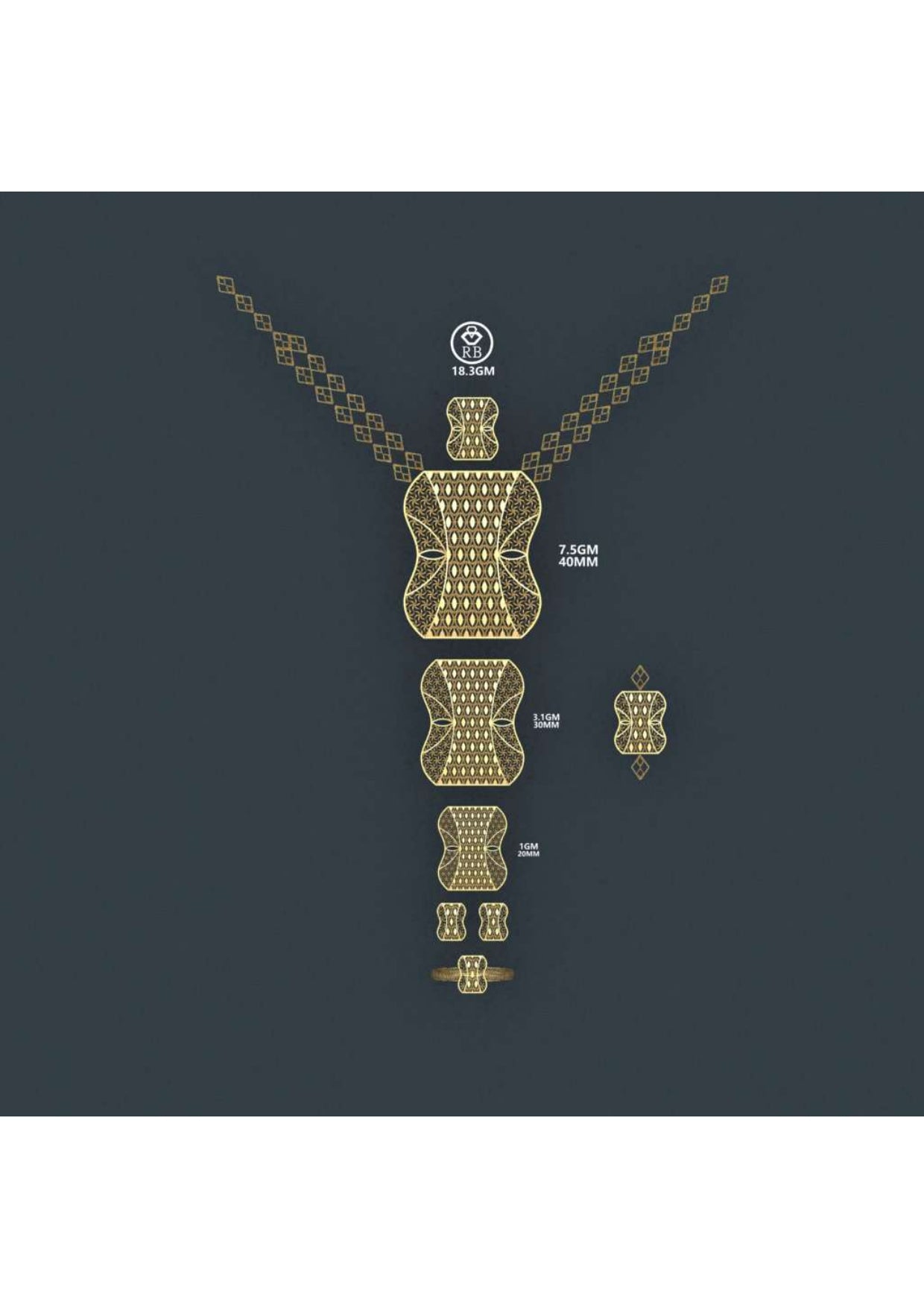 25 Turkish Complete Pendant  Sets With Bracelets STL & 3DM FIles