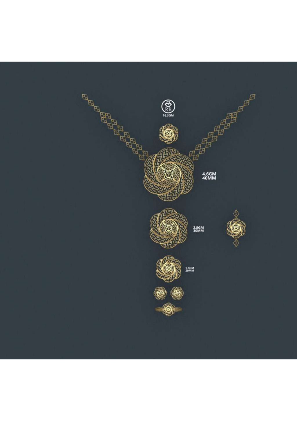 25 Turkish Complete Pendant  Sets With Bracelets STL & 3DM FIles
