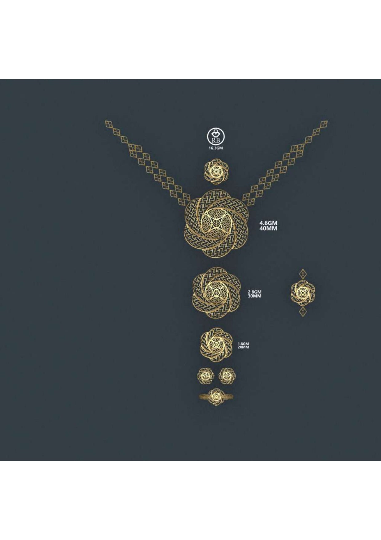 25 Turkish Complete Pendant  Sets With Bracelets STL & 3DM FIles