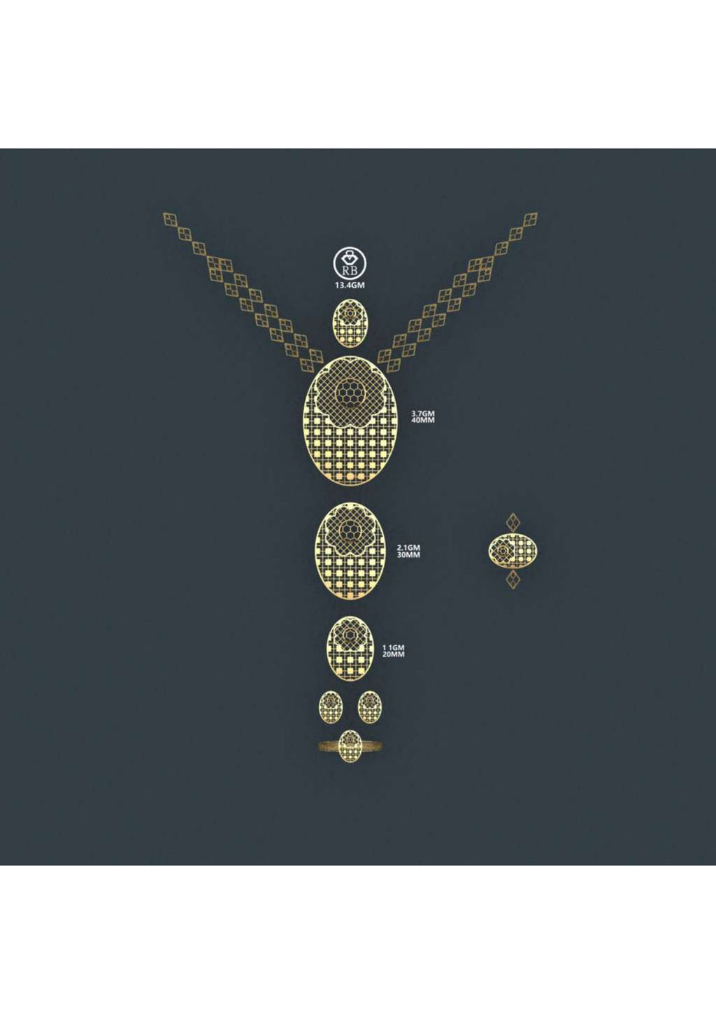 25 Turkish Complete Pendant  Sets With Bracelets STL & 3DM FIles