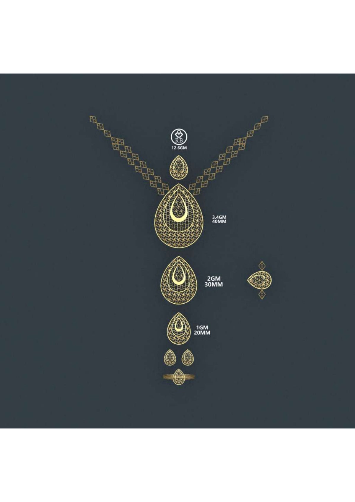 25 Turkish Complete Pendant  Sets With Bracelets STL & 3DM FIles