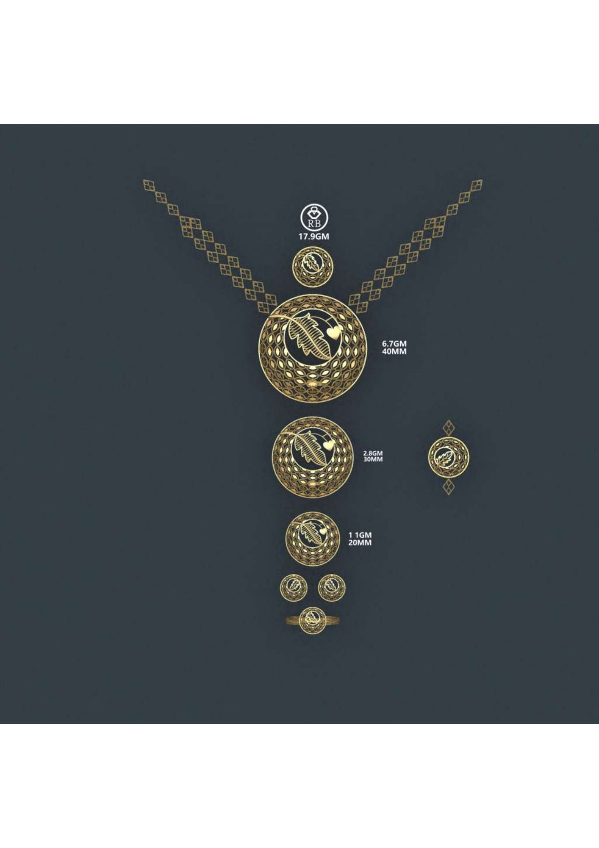 25 Turkish Complete Pendant  Sets With Bracelets STL & 3DM FIles