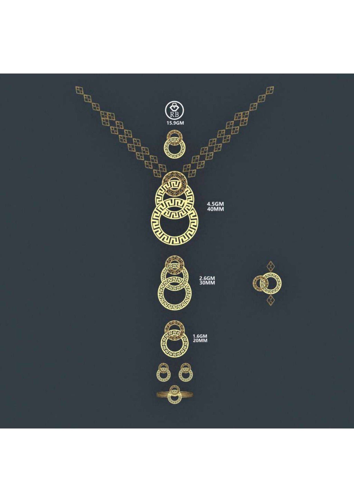 25 Turkish Complete Pendant  Sets With Bracelets STL & 3DM FIles