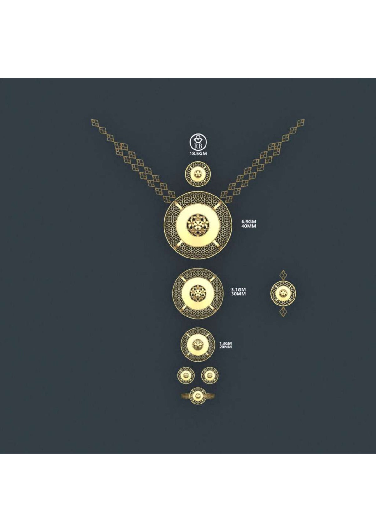25 Turkish Complete Pendant  Sets With Bracelets STL & 3DM FIles
