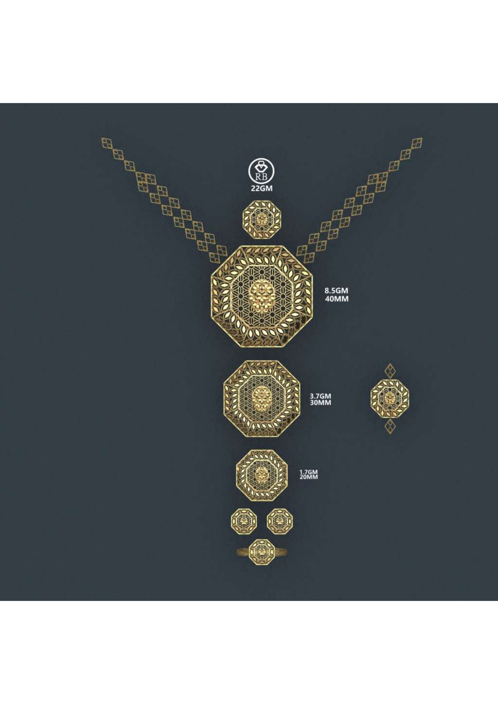25 Turkish Complete Pendant  Sets With Bracelets STL & 3DM FIles