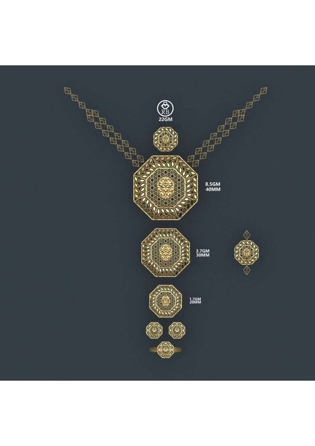25 Turkish Complete Pendant  Sets With Bracelets STL & 3DM FIles