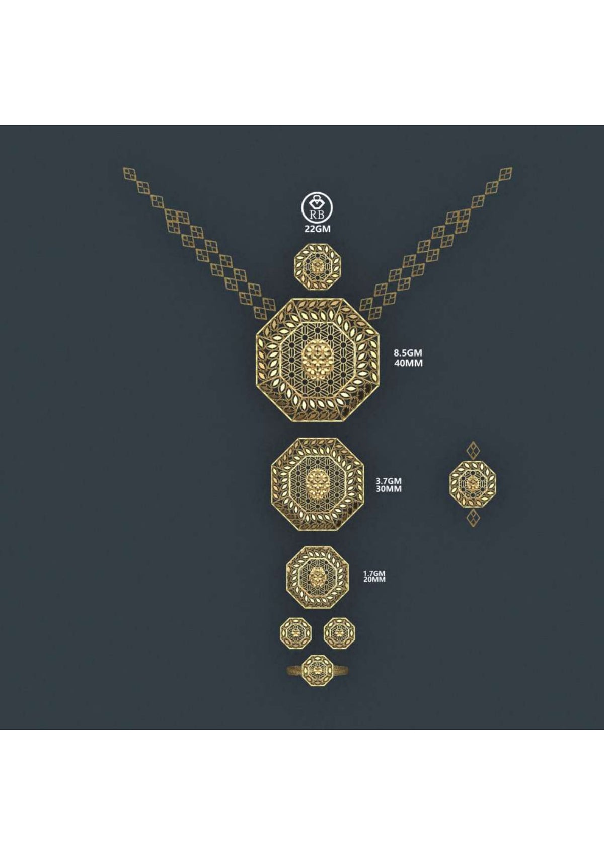 25 Turkish Complete Pendant  Sets With Bracelets STL & 3DM FIles