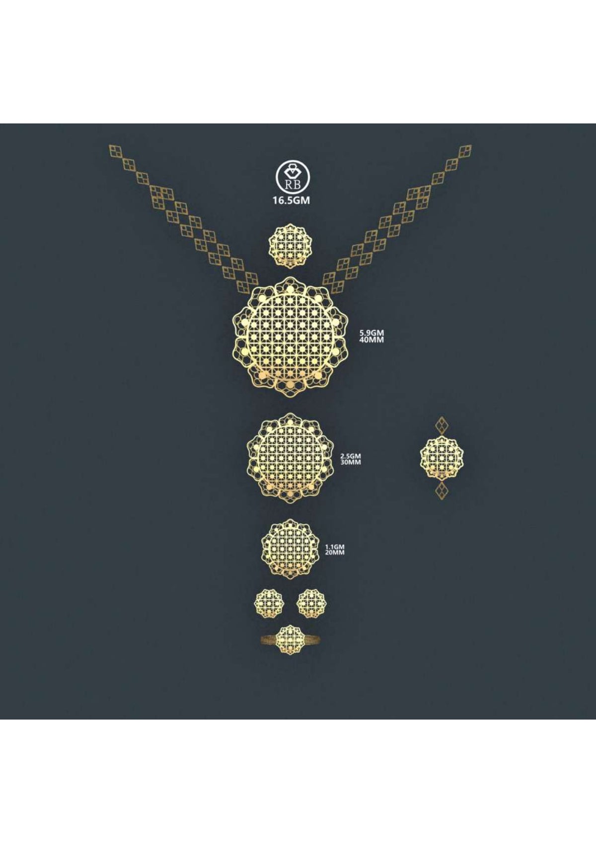 25 Turkish Complete Pendant  Sets With Bracelets STL & 3DM FIles