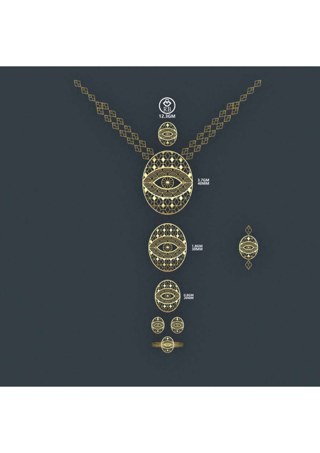 25 Turkish Complete Pendant  Sets With Bracelets STL & 3DM FIles