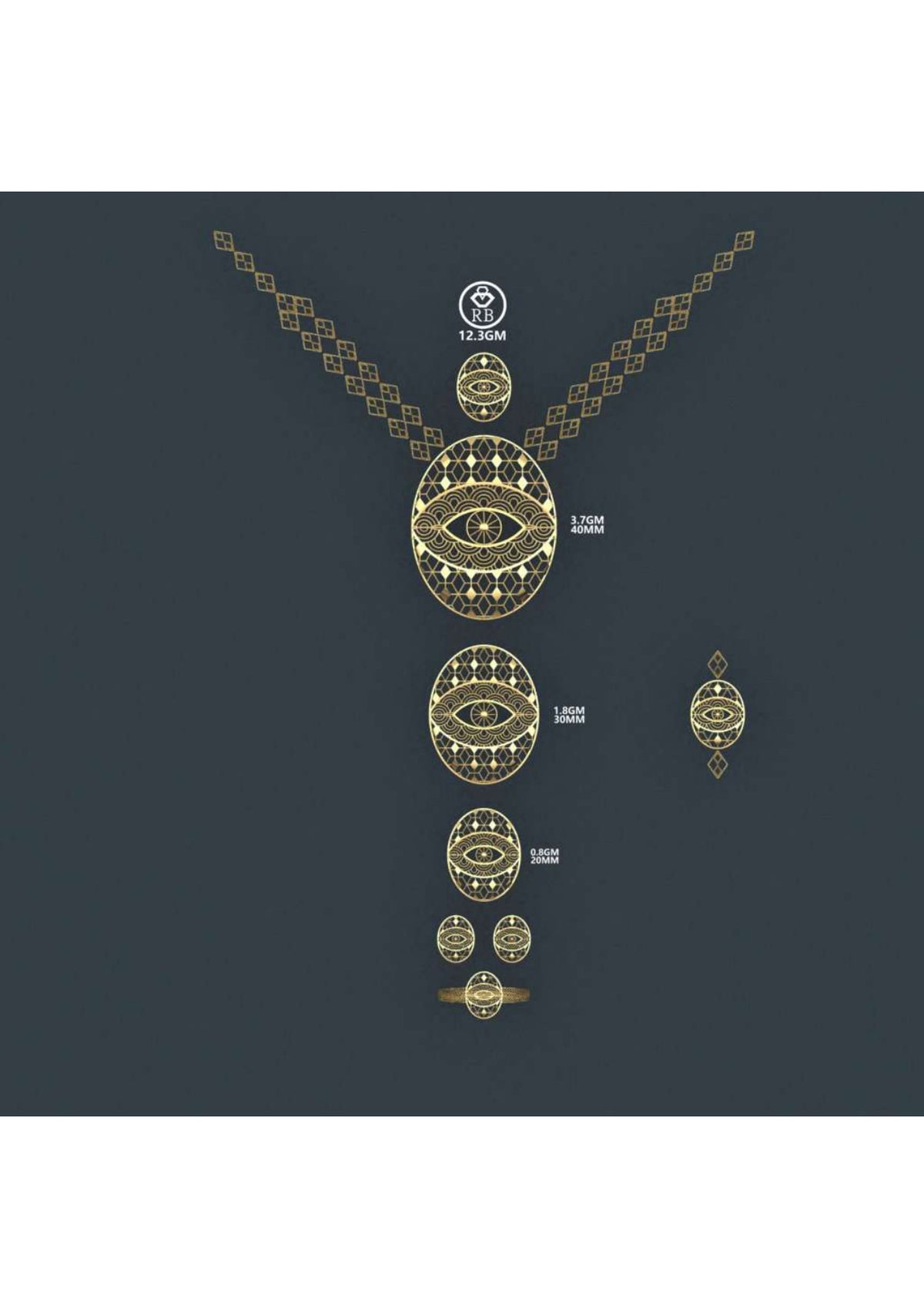 25 Turkish Complete Pendant  Sets With Bracelets STL & 3DM FIles