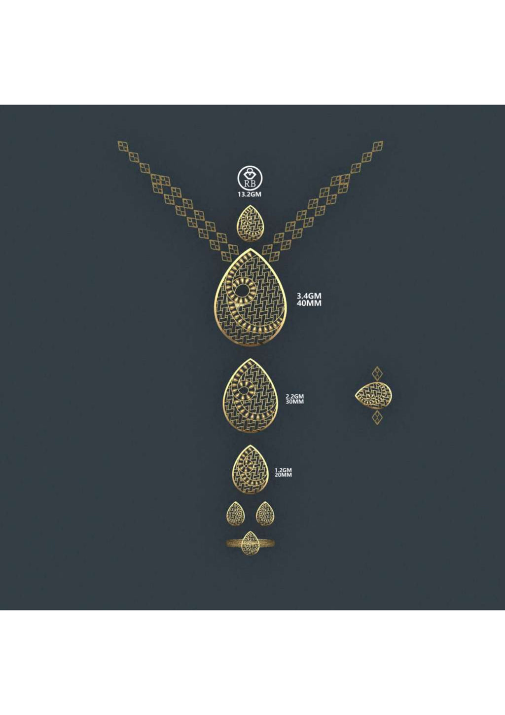 25 Turkish Complete Pendant  Sets With Bracelets STL & 3DM FIles