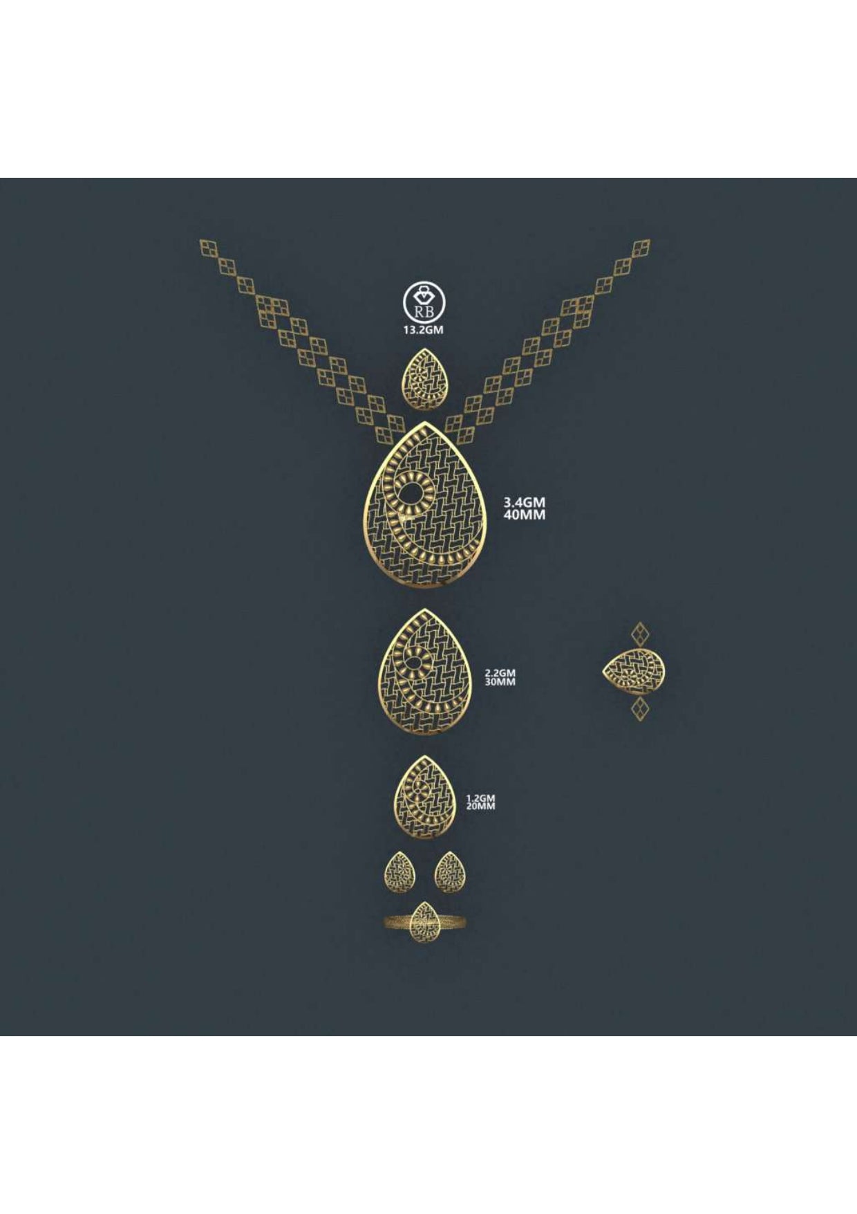 25 Turkish Complete Pendant  Sets With Bracelets STL & 3DM FIles