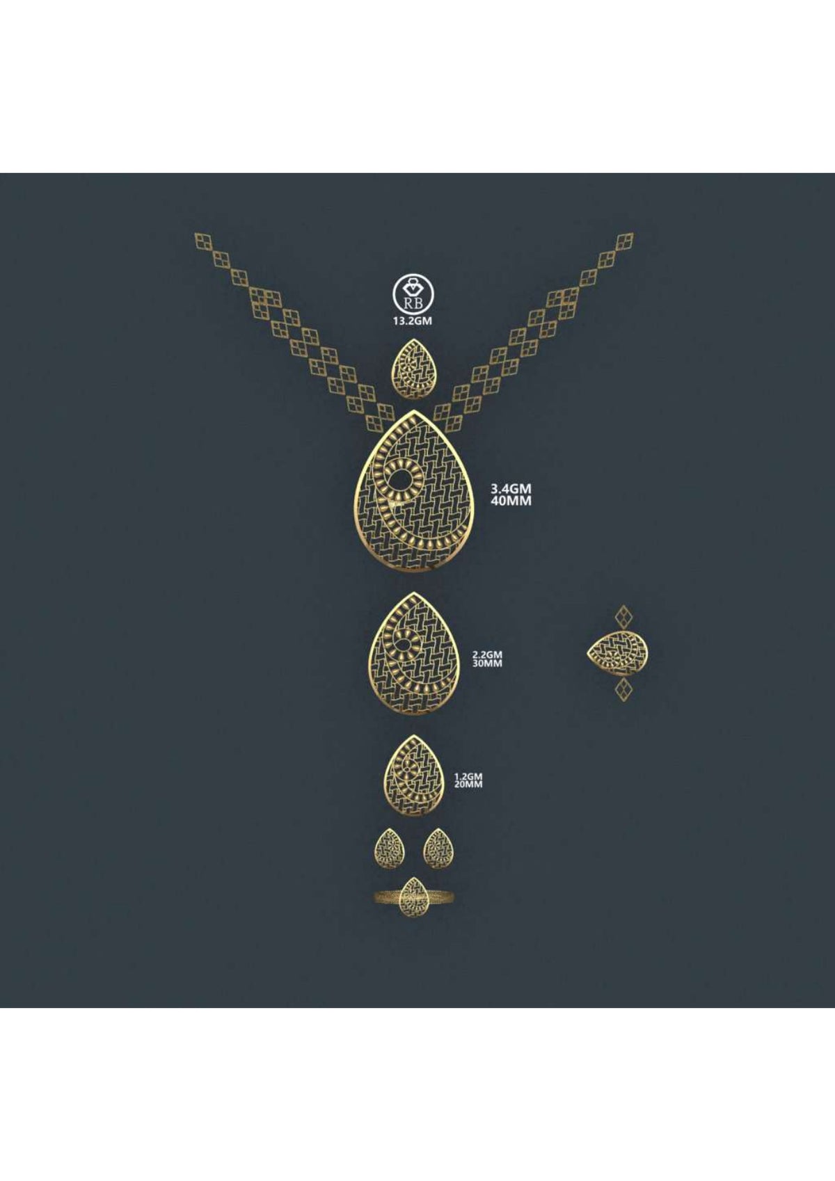 25 Turkish Complete Pendant  Sets With Bracelets STL & 3DM FIles