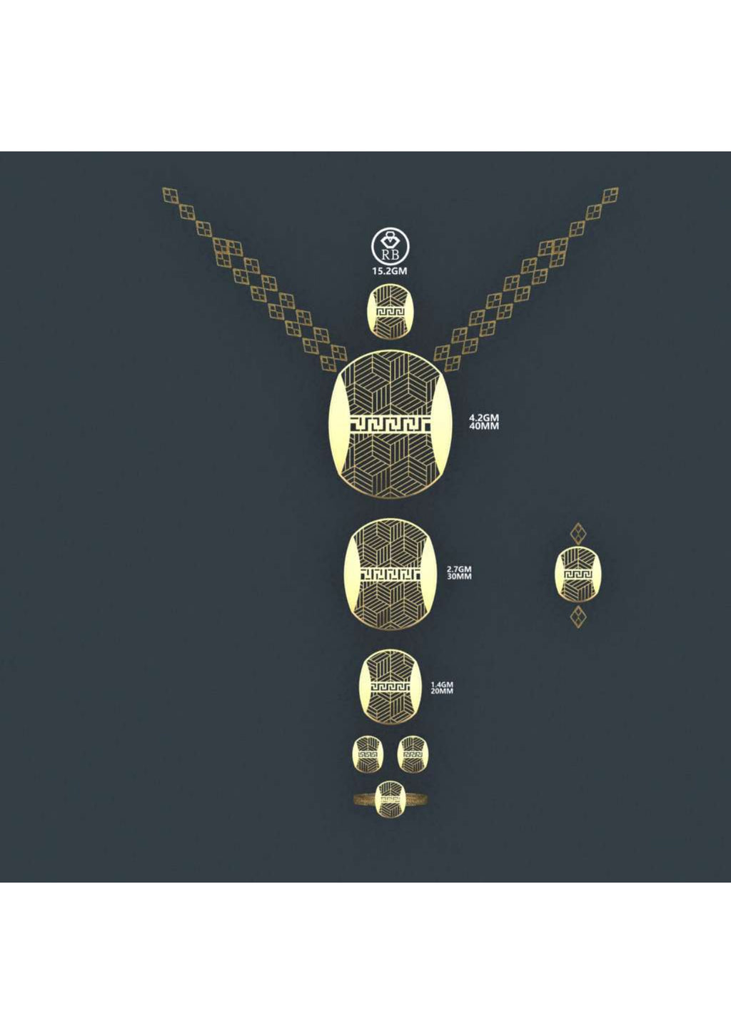25 Turkish Complete Pendant  Sets With Bracelets STL & 3DM FIles
