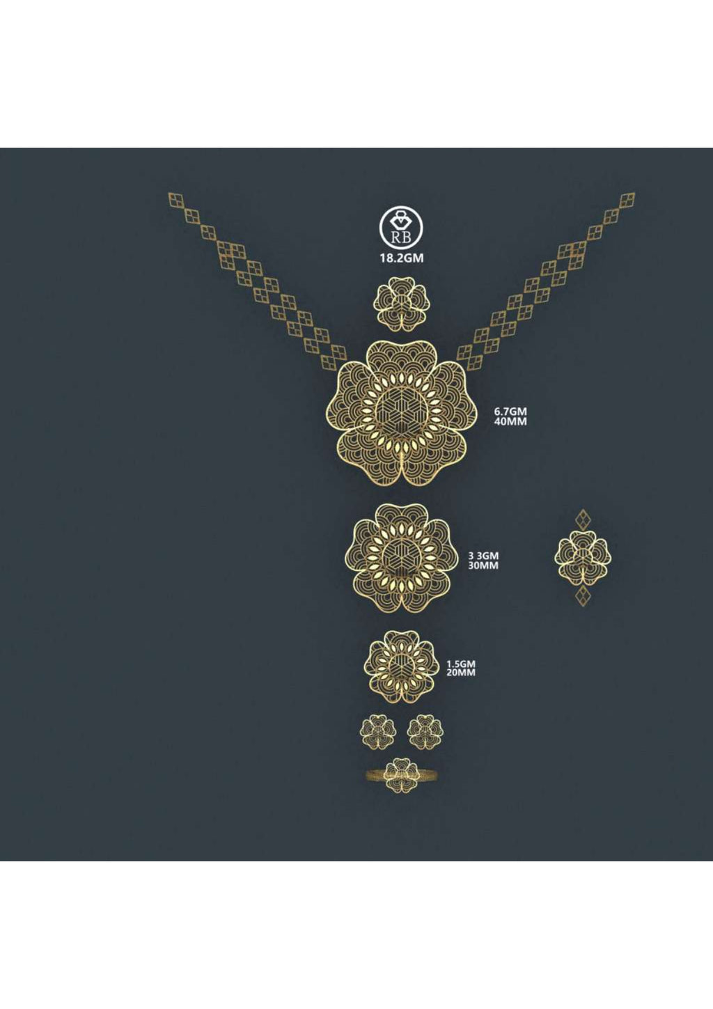 25 Turkish Complete Pendant  Sets With Bracelets STL & 3DM FIles