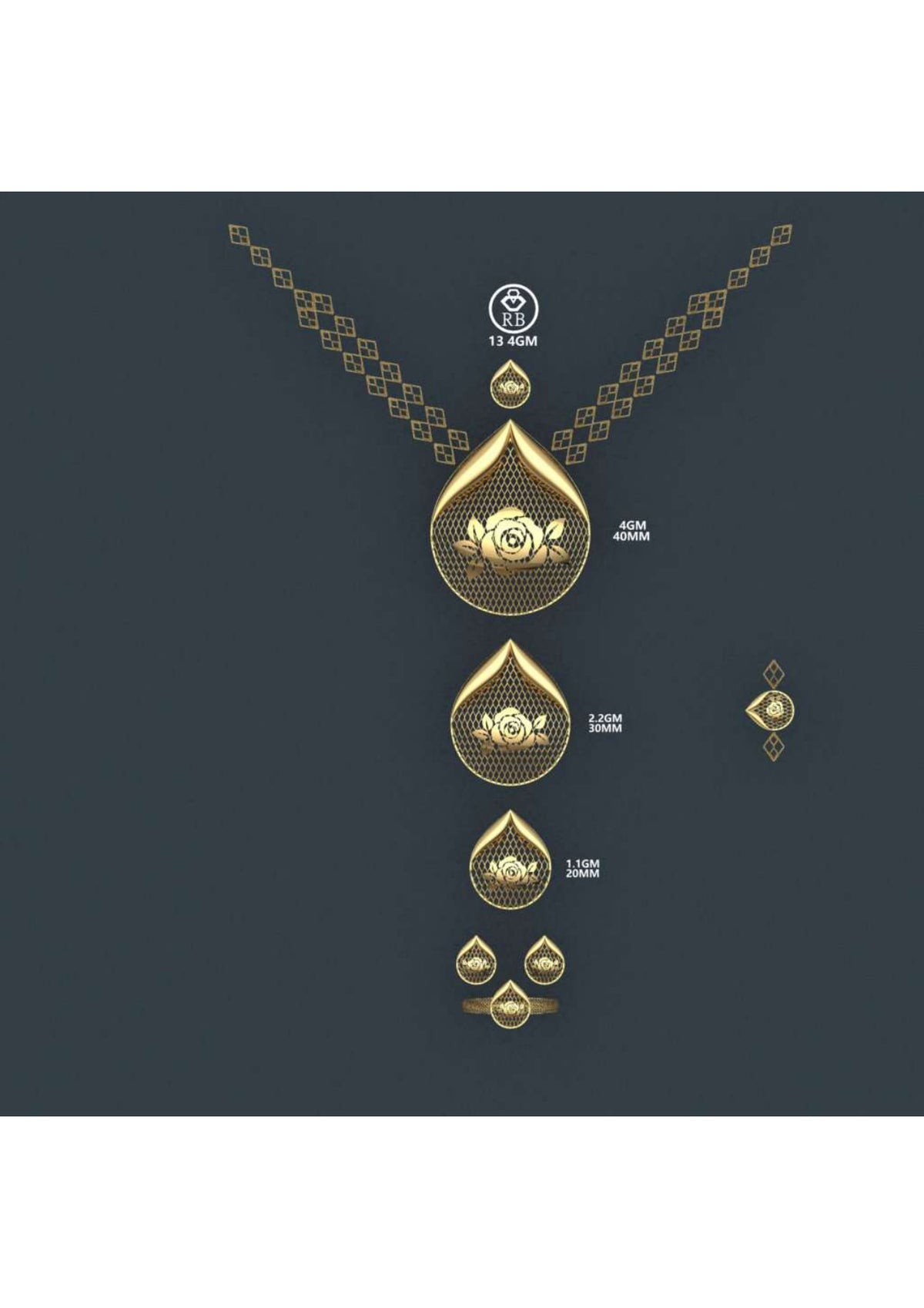 25 Turkish Complete Pendant  Sets With Bracelets STL & 3DM FIles