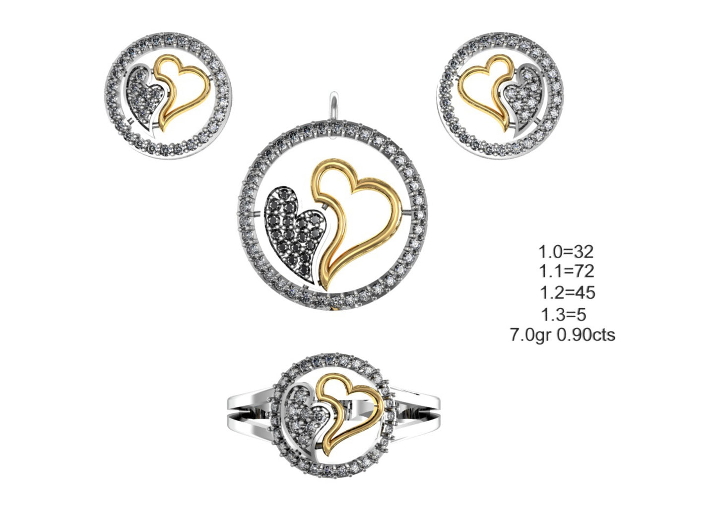 160 Pendant Sets STL & 3DM Files