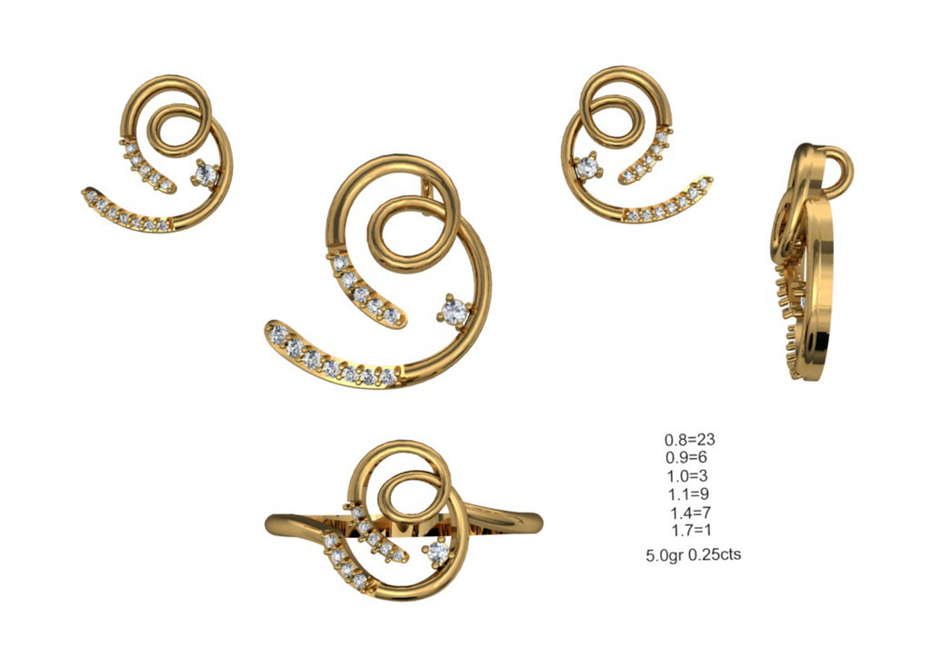 160 Pendant Sets STL & 3DM Files