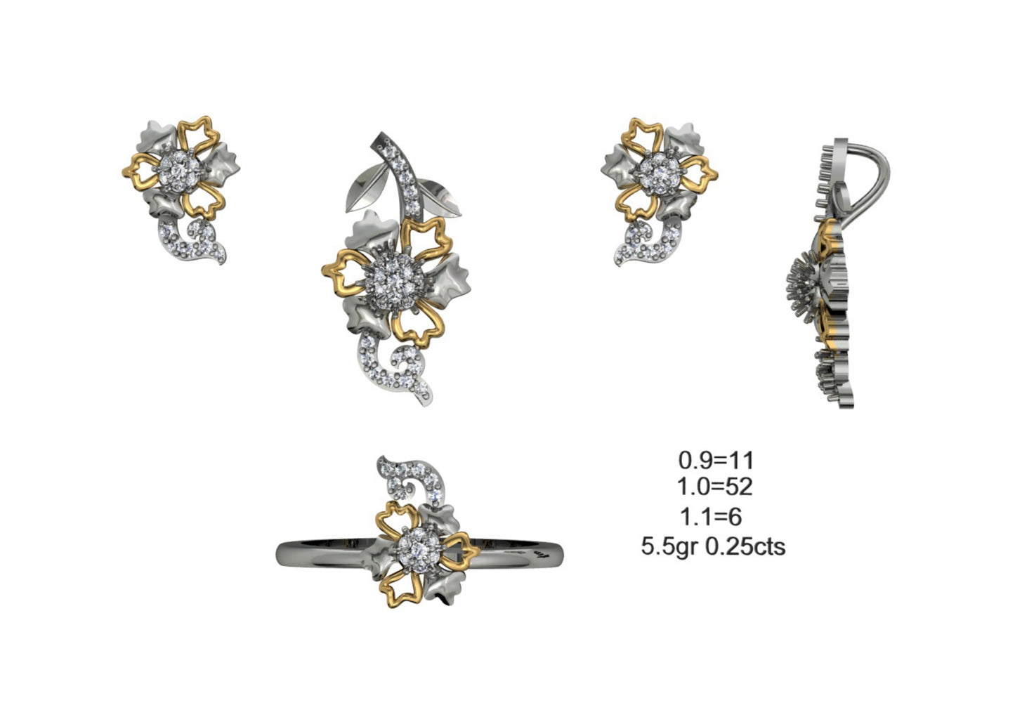 160 Pendant Sets STL & 3DM Files