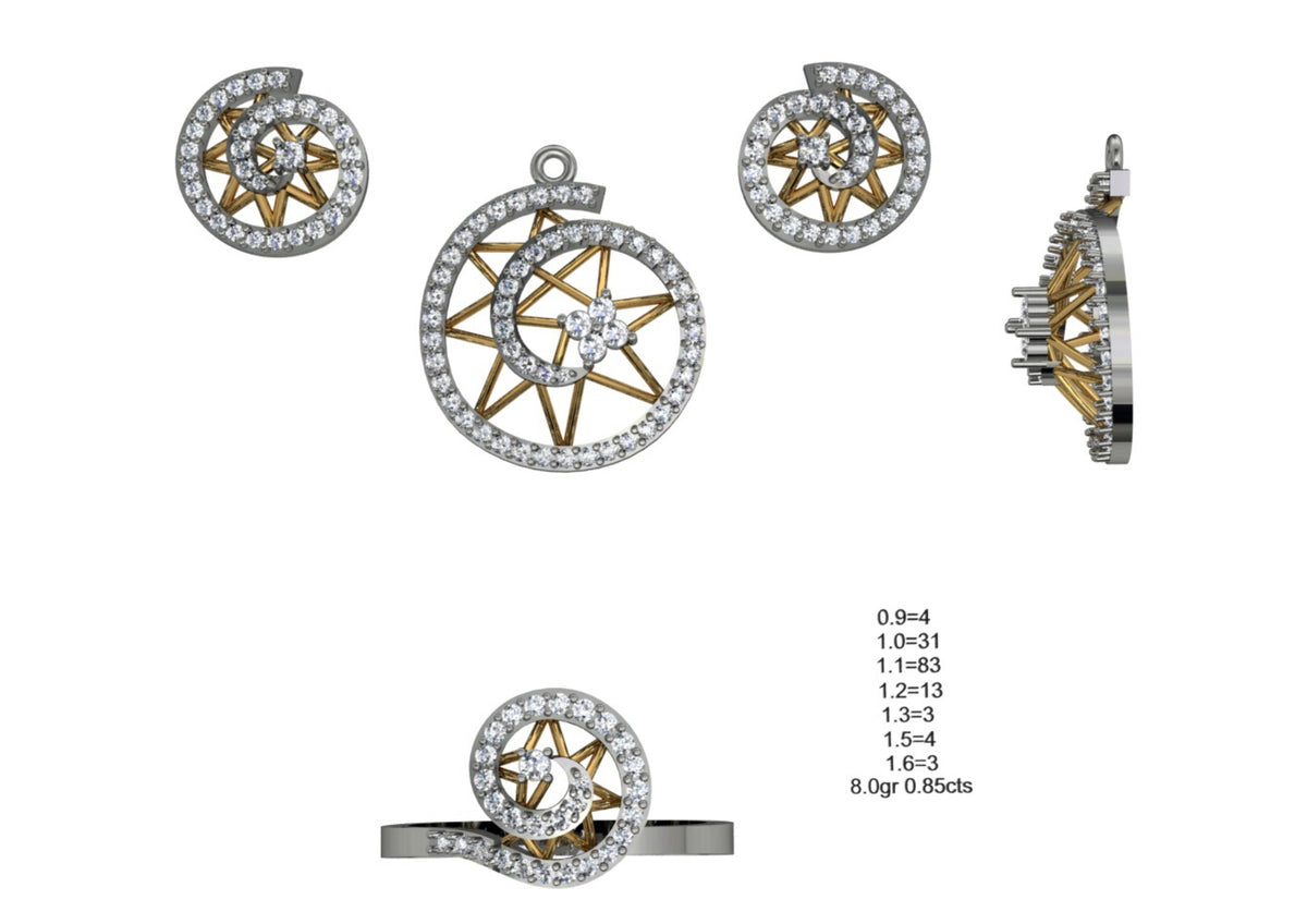 160 Pendant Sets STL & 3DM Files