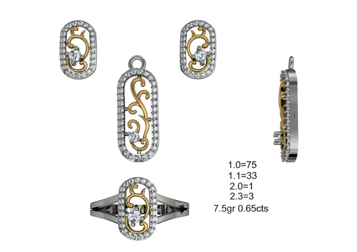 160 Pendant Sets STL & 3DM Files