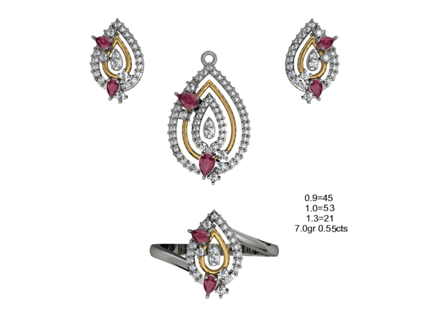 160 Pendant Sets STL & 3DM Files