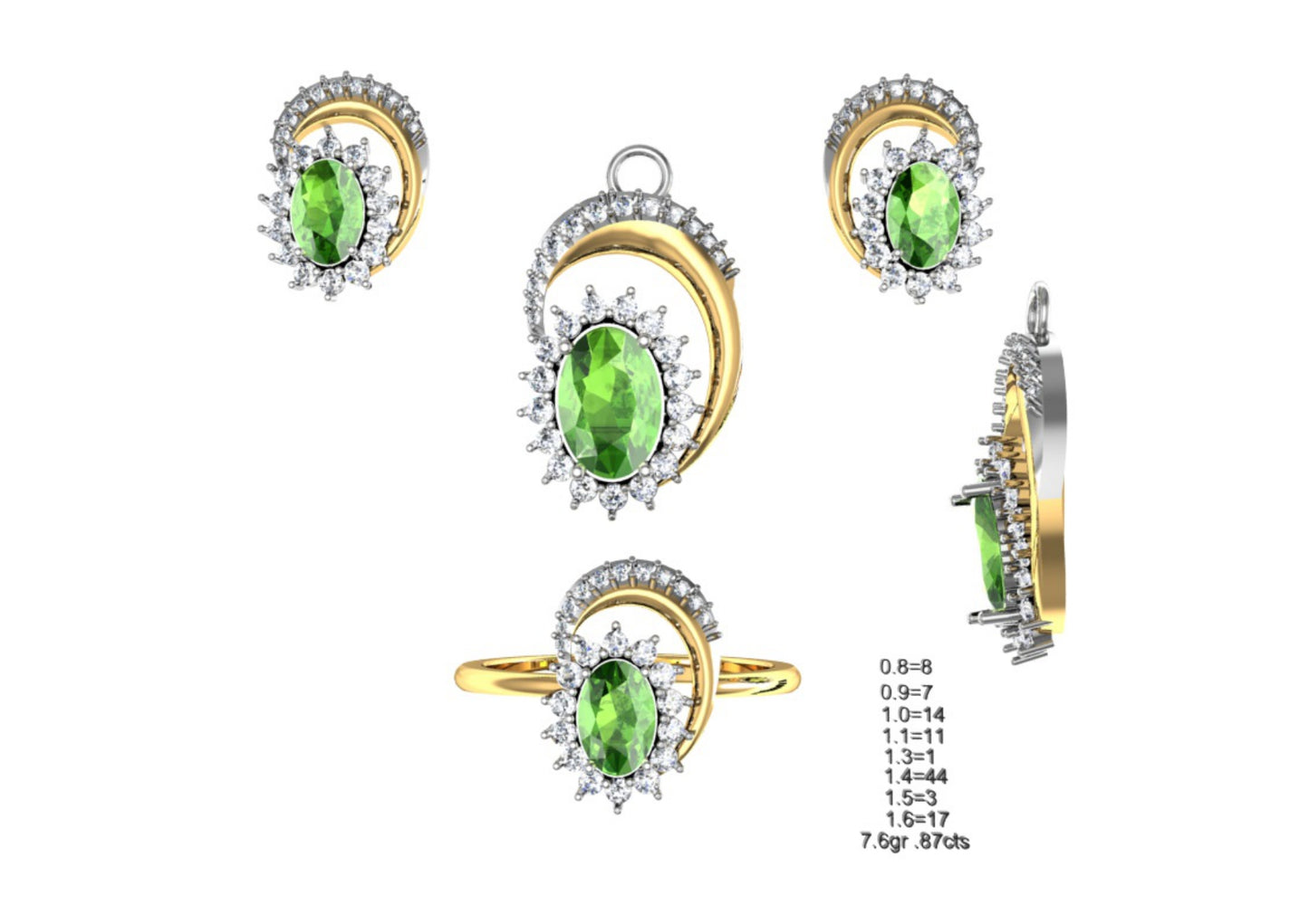160 Pendant Sets STL & 3DM Files