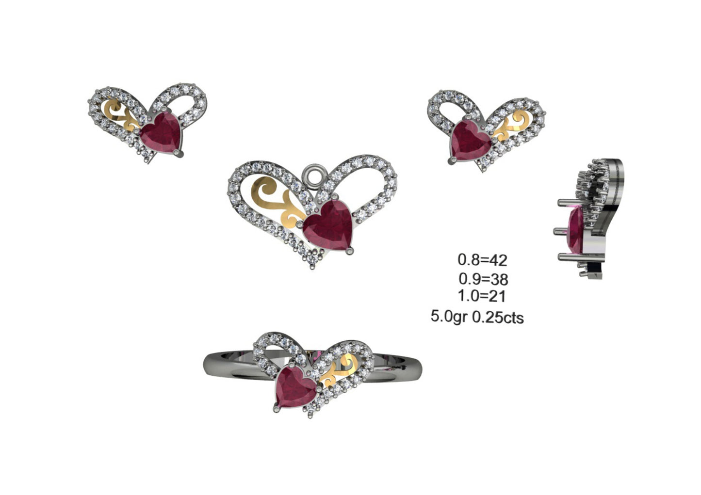 160 Pendant Sets STL & 3DM Files