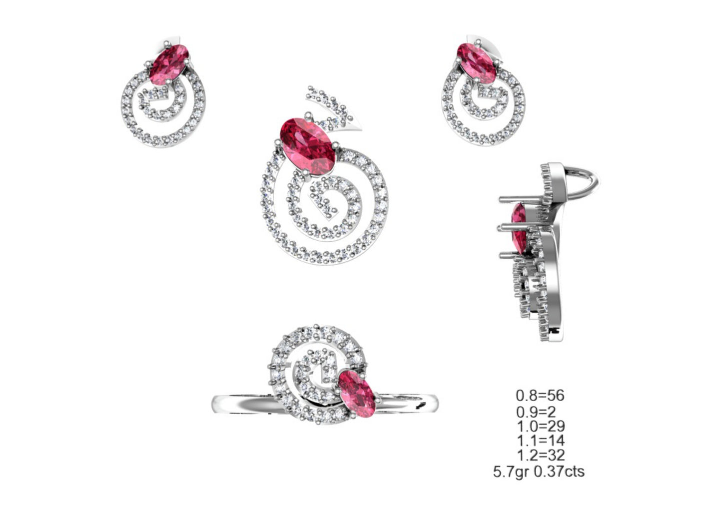 160 Pendant Sets STL & 3DM Files