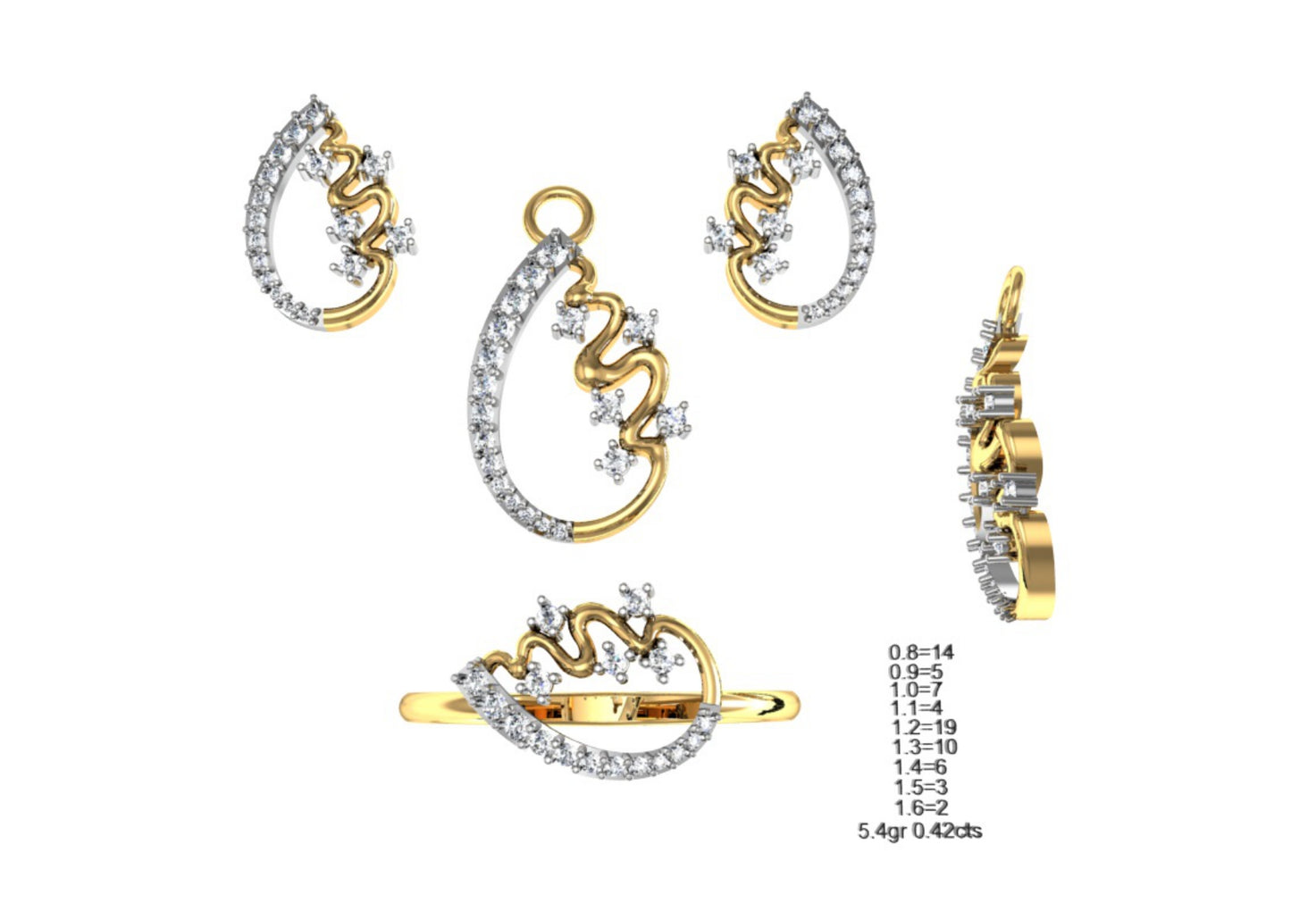 160 Pendant Sets STL & 3DM Files