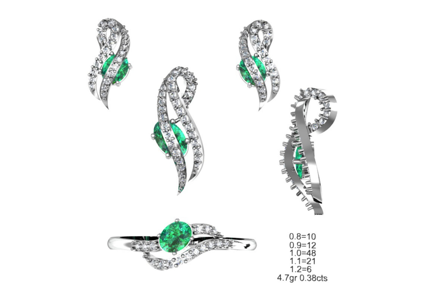 160 Pendant Sets STL & 3DM Files