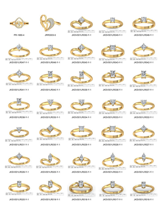 150 Mix Stone Rings STL & 3DM Files