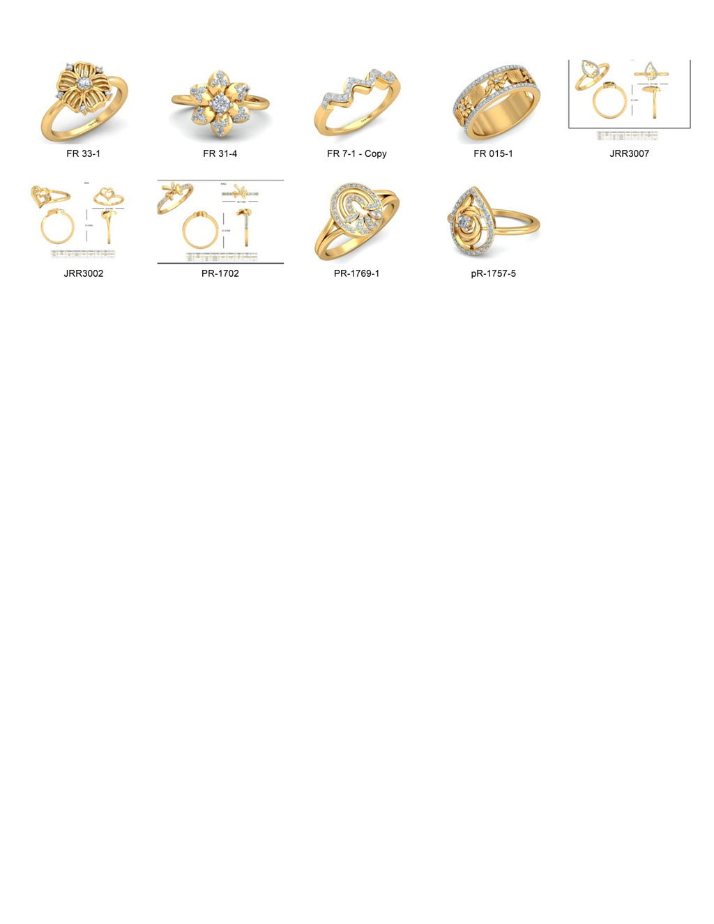150 Mix Stone Rings STL & 3DM Files