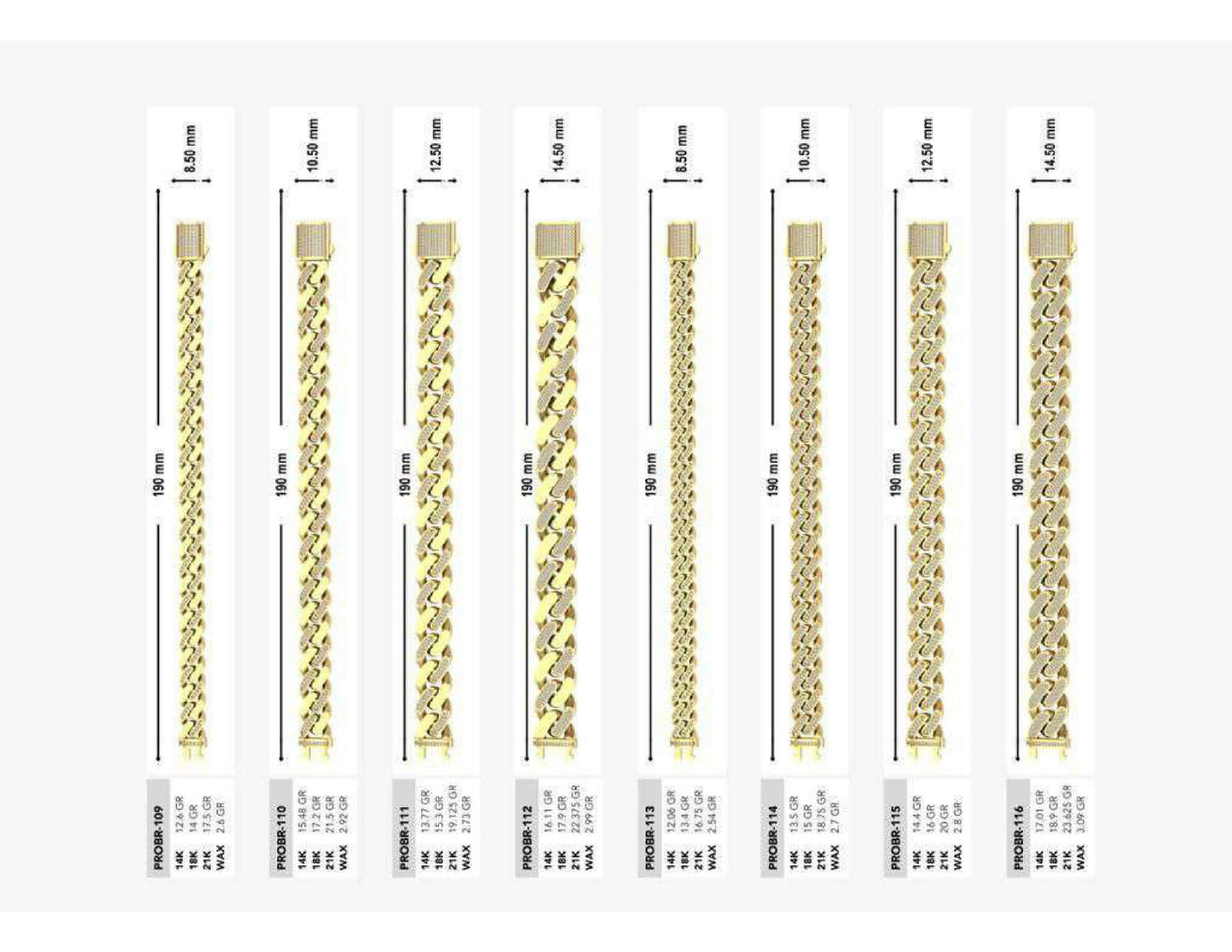 160 Chain Bracelets STL & 3DM Files