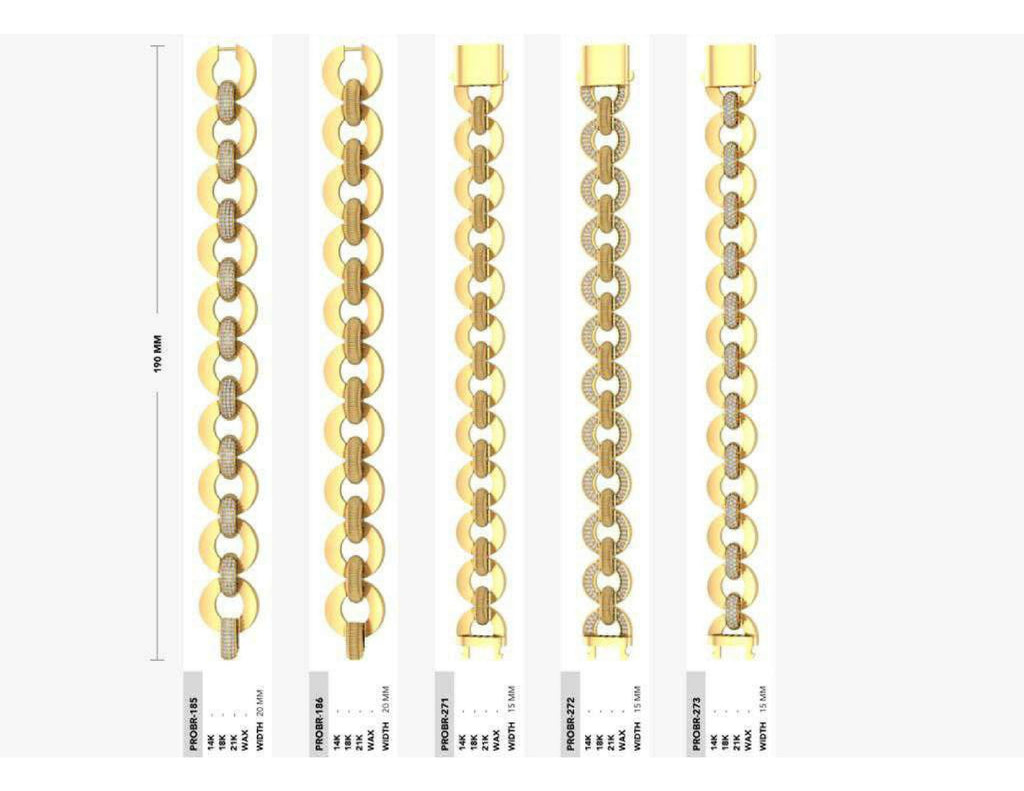 160 Chain Bracelets STL & 3DM Files