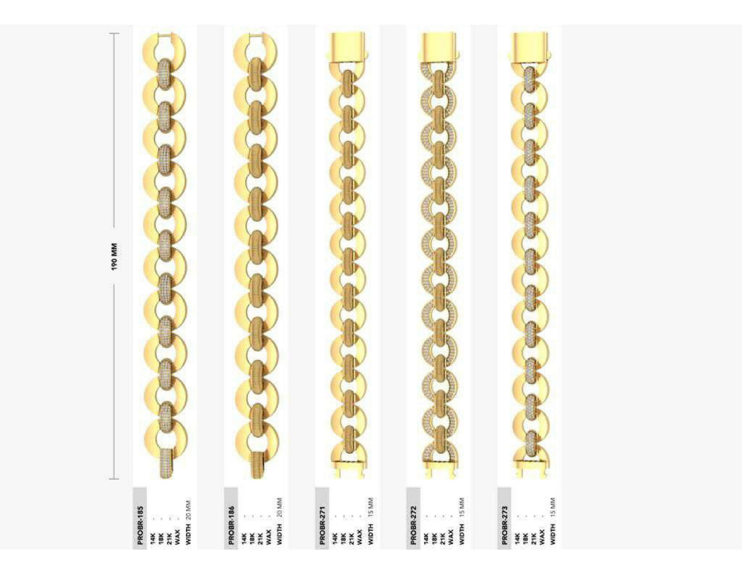 160 Chain Bracelets STL & 3DM Files