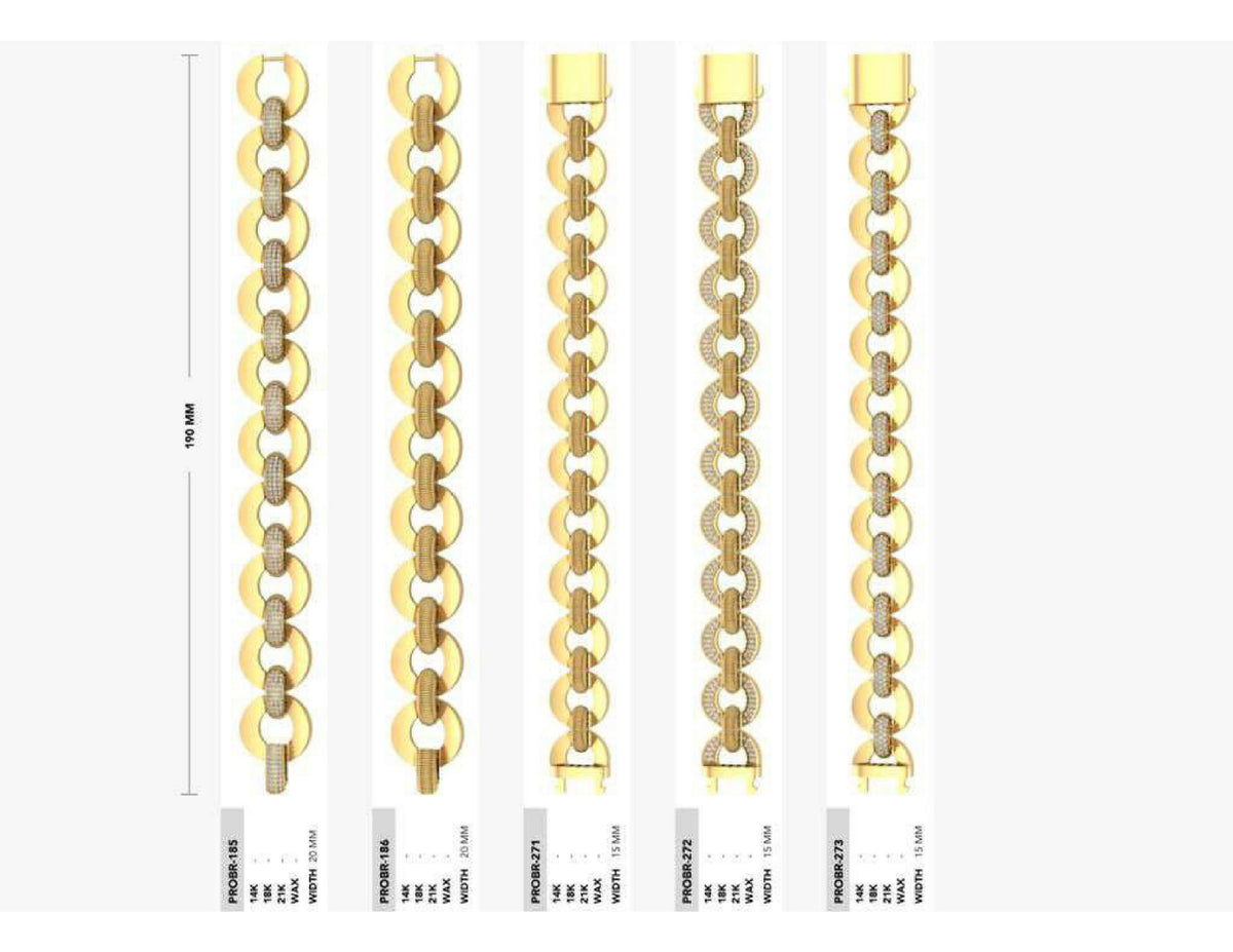 160 Chain Bracelets STL & 3DM Files