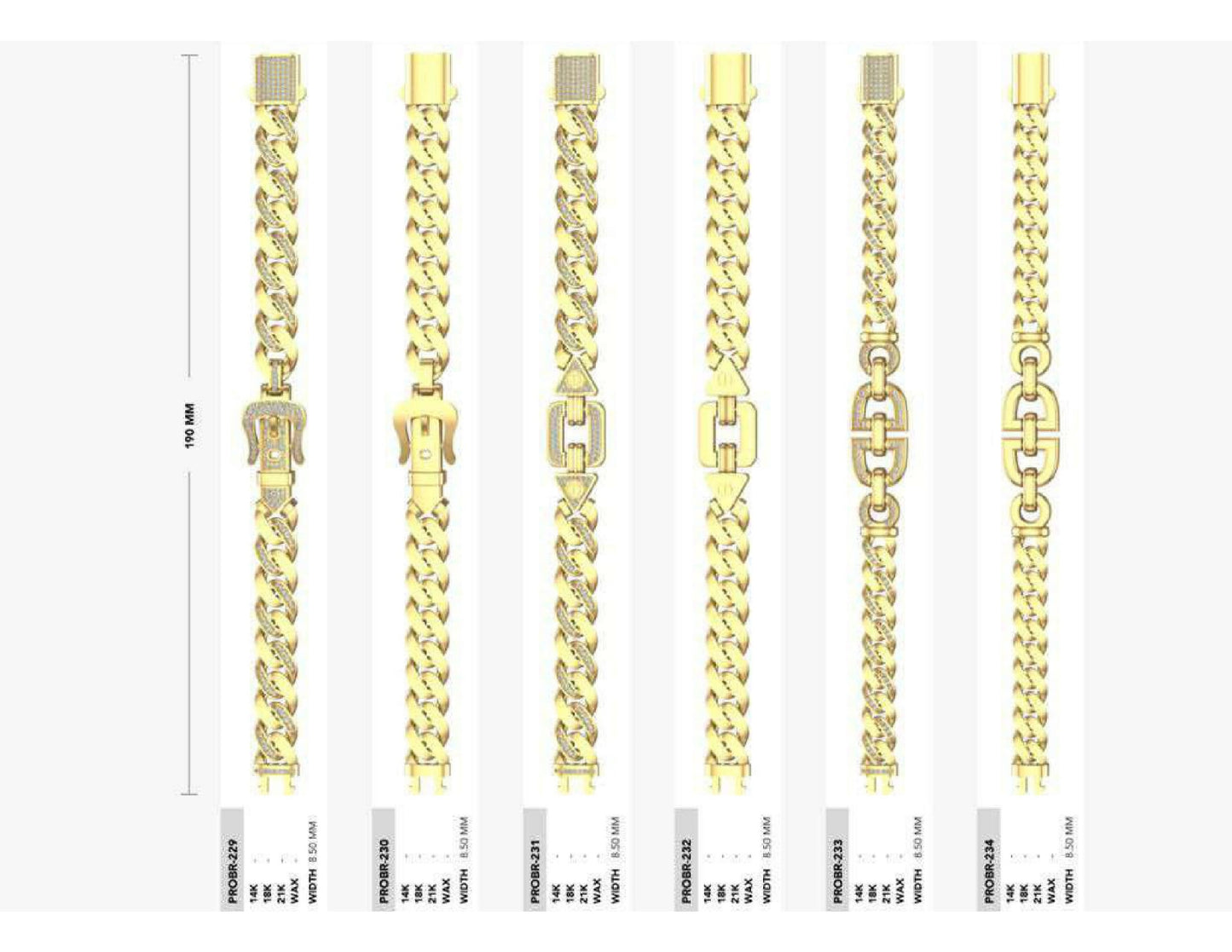 160 Chain Bracelets STL & 3DM Files