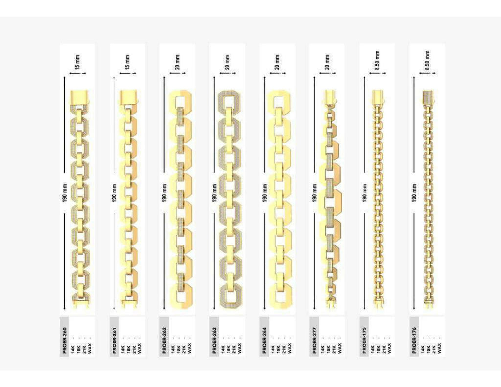 160 Chain Bracelets STL & 3DM Files