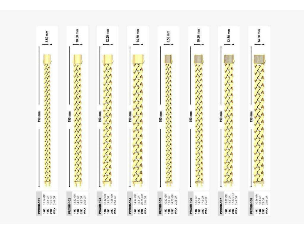 160 Chain Bracelets STL & 3DM Files