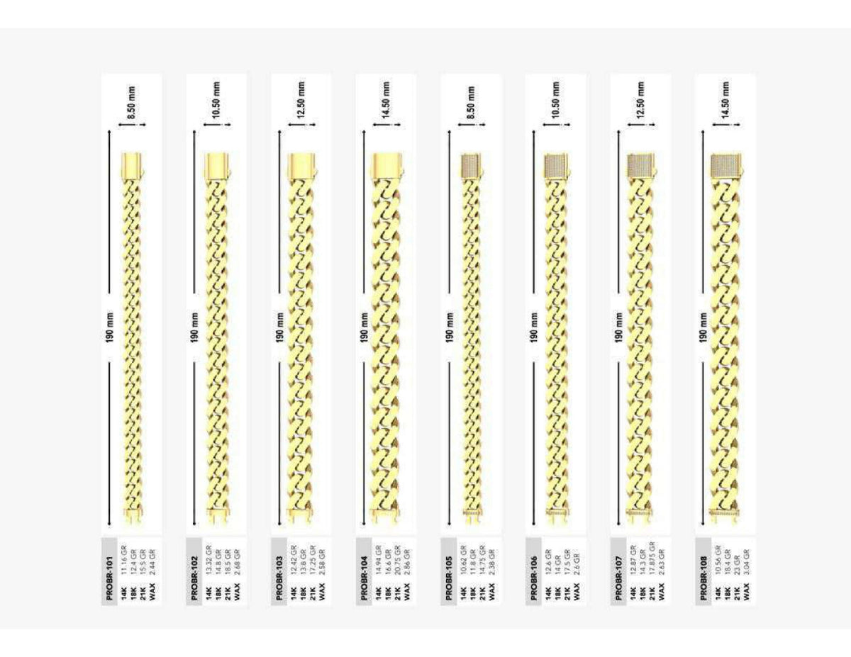 160 Chain Bracelets STL & 3DM Files