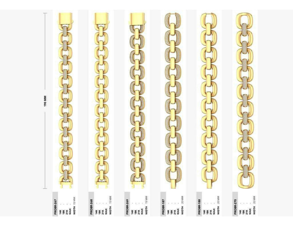 160 Chain Bracelets STL & 3DM Files