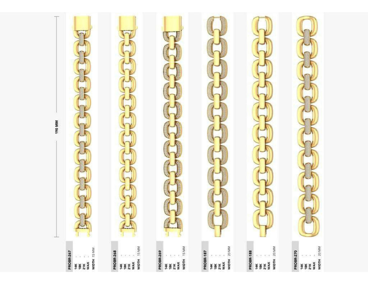 160 Chain Bracelets STL & 3DM Files