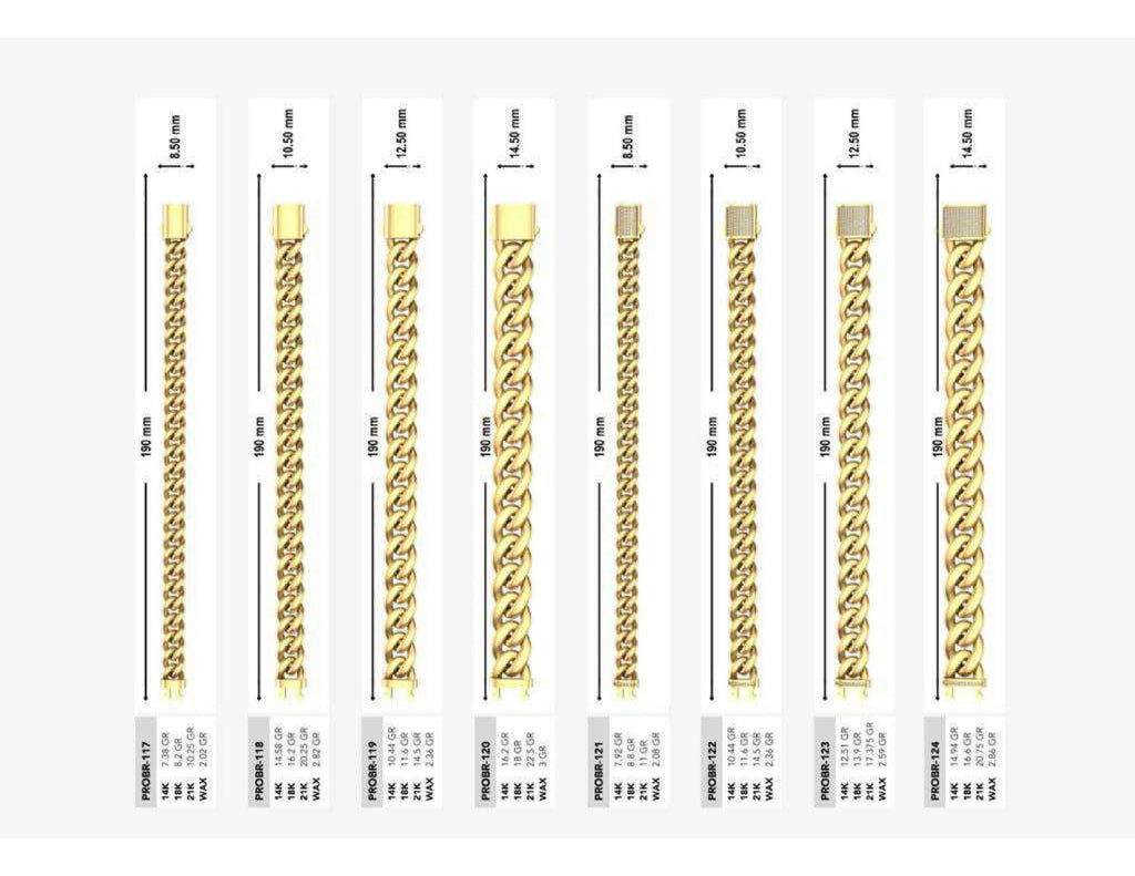 160 Chain Bracelets STL & 3DM Files